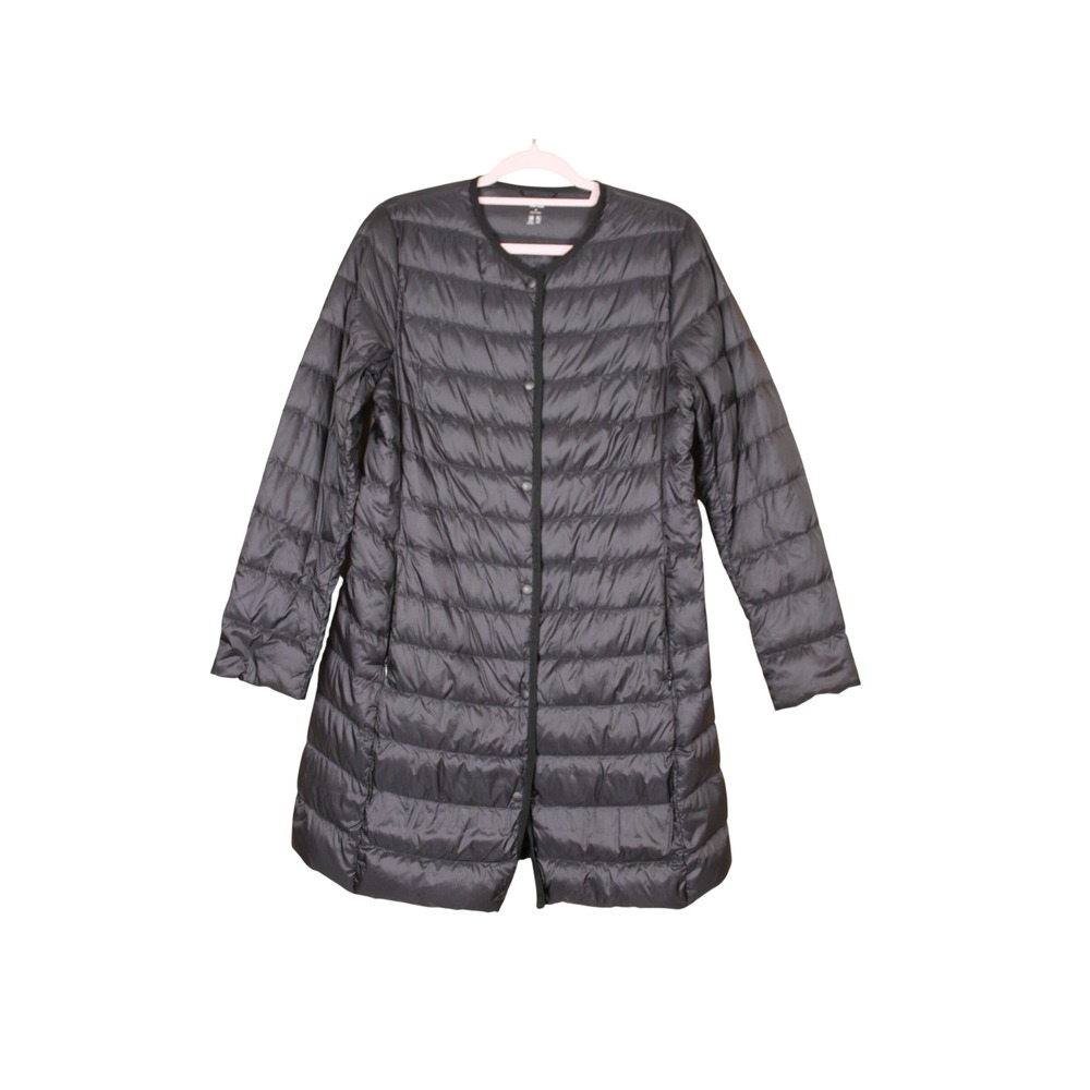 UNIQLO Minimalist Quilted Packable Black Ultra Light Down Compact Coat Size M